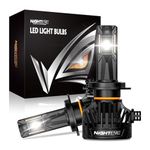 NIGHTEYE H7 LED Headlight Bulbs - 34000LM 6500K White Light, 130W H7 Headlight Bulbs with Fan, Halogen Replacement Bulb,IP68 Waterproof, Pack of 2