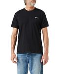 DKNY Men's T-Shirt, Designer Loungewear Short Sleeve Cotton Top with Branded Side Stripe, Black, M