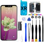 Brinonac for iPhone XR Screen Replacement Kit, 6.1 inch 3D Touch Screen LCD Display Digitizer Frame Assembly Set with Repair Tools,Adhesive and Tempered Glass