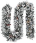 EVRE Pre-Lit Christmas Garland Snow