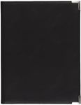 Samsill Classic Collection Business Portfolio/Executive Padfolio, Resume/Document Organizer with 8.5 by 11-Inch Legal Pad, Faux Leather with Brass Corners, Black (70010)