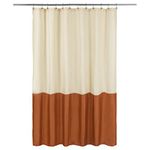 ALYVIA SPRING Waterproof Fabric Bath Liner Shower Curtain - Soft & Light-Weight Cloth Shower Liner, 3 Bottom Magnets, Hotel Quality & Machine Washable - Standard Size 72x72, Cream and Orange