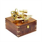 Large Brass Sextant W/Wooden Box - 10" - Nautical Navigation Collection