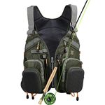 PELLOR Fly Fishing Vest, Pockets Jacket, Outdoor Quick-Dry Net Vest, Fishing Hunting Waistcoat, Travel Photography Mesh Vest (Light green)