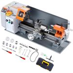 Uargd Metal Lathe Machine, 7.87'' x 13.78'', Compact Benchtop Power Lathe, 50-2500 RPM Variable Speed, 500W Brush Motor with Metal Gears, Includes Tool Box for Precision Part Processing