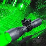 TOPHUNT TC10 Green Hunting Flashlight - 1312 Yards LED Green Light - Powerful Tactical Flashlight for Hunting - 1800 Lumens, IPX68 Waterproof