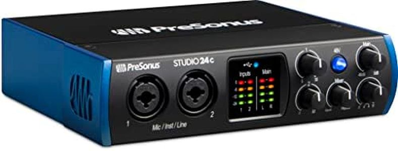 PreSonus Studio 24c 2x2, 192 kHz, USB Audio Interface with Studio One Artist and Ableton Live Lite DAW Recording Software