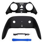 eXtremeRate Top Bottom Decorative Trim Shell Compatible with ps5 Edge Controller DIY Replacement Front Back Clip Shell, Custom Black Plates Cover Compatible with ps5 Edge Controller