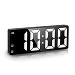 Ankilo Digital Alarm Clock, USB/Battery Operated Small Desk Clocks with 5.1" Large LED Display, Adjustable Brightness, Snooze Function, Mirror Digital Clock for Bedroom, Office, Home