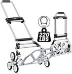 RJTEK 【Upgraded Version】 Stair Climber Hand Truck and Dolly, 220 Lb Capacity Stair Climbing cart Heavy-Duty Trolley Cart Heavy-Duty Luggage cart Stair Dolly Lightweight with Telescoping Handle