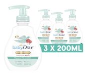 Baby Dove Fragrance-Free Head to Toe Wash - Gentle & Soothing Hair and Body Wash for Babies, Nourishing & Moisturising for Sensitive Skin, Tear-Free Formula, Ideal for Newborns - 200ml, Pack of 3