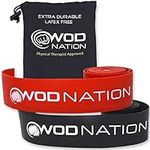 WOD Nation Muscle Floss Bands Recovery Band for Tack and Flossing Sore Muscles and Increasing Mobility : Stretch Band Includes Carrying Case (1 Black Heavy & 1 Red Medium)
