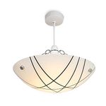 Crosbie Glass Ceiling Uplighter Pendant Shade - White/Black/Chrome - Easy Fit