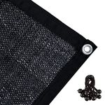 Agfabric Shade Cloth 12X 10ft Garden Patio Shade Panel with Grommets 70% Sunblock, Black