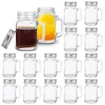 Kingrol 16 Pack 2oz Mini Mason Jar Shot Glasses with Lids, 60ml Glass Favor Jars for Drink, Dessert, Candle, Craft