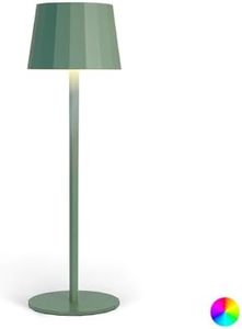 Wilmà Rainbow, Lampada da Tavolo Senza Fili LED RGB Touch Control, Ricaricabile ed Impermeabile Waterproof IP54, Ideale per Uso Esterno ed Interno, Sistema Antiribaltamento (1 pezzo, Verde salvia)