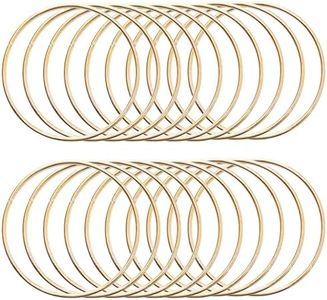 20 anelli in metallo da 7,6 cm per artigianato, cerchi dorati, motivo floreale, macramè, per fai da te, macramè, acchiappasogni (oro, 7,6 cm)