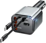 Retractable Car Charger, 4 in 1 Fas