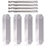 Grill Replacement Parts for Nexgrill 4 Burner 720-0830H, Nexgrill 720-0888, 720-0888N, Stainless Steel Grill Burner Tubes and Heat Shield Tent Plates Replacement Kit for Home Depot Nexgrill 720-0830H.