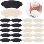 Nysen 10Pair / 20Pcs Self-Adhesive Heel Grips Liner Heel Cushion Pads Shoe Filler Heel Inserts Patch Protectors for Men Women Loose Shoes StickerToo Big Anti Slip Blisters(Black, Beige)