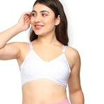 BLOSSOM Women's Pure Cotton Double Layered Lower Cup Support Non Wired Full Coverage Everyday Bra_Wonder Lift White 38D