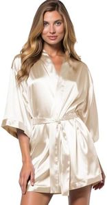 Turquaz Women's Bride Bridesmaids Robe - Satin Kimono Robes for Wedding & Bridal Party Silk Like Lightweight Robes for Women