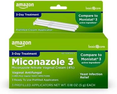 Amazon Basic Care Miconazole Nitrate Vaginal Cream (4 Percent), 3-day Yeast Infection Treatment for Women, 0.18 ounce - 3 count (Pack of 1)