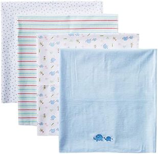 Spasilk Baby-Boy Newborn 4 Pack Flannel Receiving Blanket, Blue Elephant, 30 Inchx30 Inch