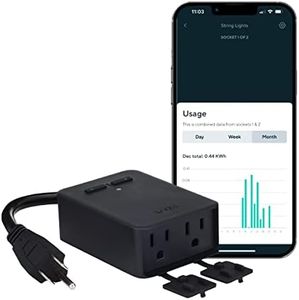 Wyze Plug Outdoor, Dual Outlets Energy Monitoring, IP64, 2.4GHz WiFi Smart Plug, Compatible with Alexa, Google Assistant, IFTTT, No Hub Required, Black – A Certified for Humans Device