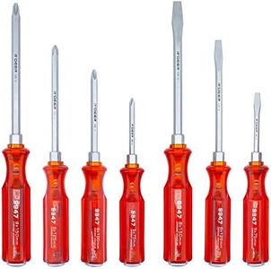 7Pcs Demolition Screwdriver Set R'deer CR-V Strong Magnetic Slotted Phillips Demo Driver Impact Kit Chiselling and Loosening Seized Screws