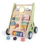 Wooden Baby Walker with Wheels, Baby Walker for Boys 12 Months Push Toy, Montessori Walking Toys for 1 Year Old Activity Center