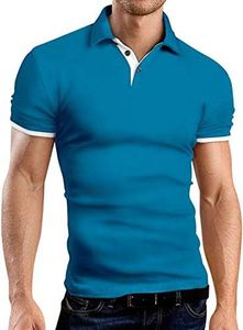 KUYIGO Men's Short Sleeve Collared Shirts Regular-Fit Quick-Dry Golf Polo Shirt XL Deep Teal