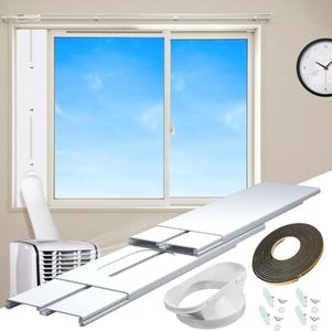 Aozzy Adjustable Window Glide Kit Plate Air Conditioning Wind Protection for Portable Air Conditioning, Extension Window Panel Kit (15 cm (5.9 inches) Hose)