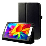 subtel® Book Tablet Case with Stand Compatible for Samsung Galaxy Tab 4 8.0 (SM-T330 / SM-T331 / SM-T335) Synthetic Leather Protective Folding Flip Folio Wallet Tri Fold Bookcase Cover Sleeve - Black