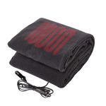 Big Ant Electric Car Blanket: 12V Fleece Heated, Equipped with an Easy-to-Use Controller, Perfect for Car, Truck and RV in Chilly Weather Electric fleece blanket throw,camping blanket,Black