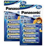 Panasonic Evolta AA Alkaline 1.5V Battery, 20 Times Longer Lasting Than Standard zinc Carbon Batteries,Anti-Leak Seal,Protects Power for up to 10 Years-Pack of 8