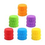 THE BLP Silicone Rubber Bottle Caps, Reusable Beer Caps for Home Brewing Beer, Soft Drink, Wine Bottle, Beer Bottle, Soda Bottles Kitchen Gadgets (Multi-Color) (Pack of 6)