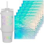 6 Pcs Letters Stickers for Stanley Cup - Colorful Waterproof Self-Adhesive Alphabet Sticker, Vinyl Shiny Tumbler Decorate for Water Bottle Desk Laptop Classroom Adults Kids Gifts