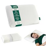 The White Willow Orthopedic Memory Foam Queen Size Neck & Back Support Sleeping Bed Pillow (24" L x 16" W x 4" H Inches)- Off White