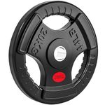 SPORTNOW Olympic Weight Plate, 2"/5cm Weight Disc with Tri-Grips, 20kg Dumbbell Plate for Weightlifting and Strength Training Home Gym Fitness Workout, Black