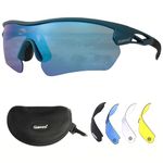 OUTDOORSPARTA Sports Sunglasses(4. Blue Frame, Full Lens Mirrored Blue)