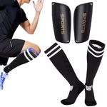 renFIL Shin Guards Soccer Kids with Soccer Socks Kids,Soccer Shin Pads for 6-15 Years Old Boys and Girls for Football Games Shin Pads Soccer Kids Reduce Shocks and Injuries (Black)