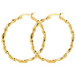 ANAZOZ Earring Gold Hoop,Earring Hoop Stainless Steel 40MM Polished Circle Gold Earrings for Men and Hers Earings