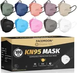 KN95 Face Masks Adults Disposable - 100 Pack KN95 Masks Protective Comfortable KN95 Masks 5-Layer KN95 Breathable Safety Face Masks & 5 Adjustable Mask Holder KN95 Masks 10 Colors