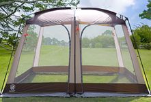 EVER ADVANCED Screen House Room Outdoor Screened Canopy Tent Zippered Pop Up Gazebos 8-10 Person for Patios Shelter, 12' x10', Brown