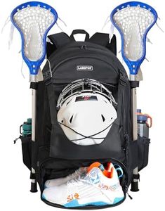 LARIPOP Turf Lacrosse Bag - Extra Large Hockey Backpack Bag for Lacrosse Equipment with Two Stick Holders and Compartment