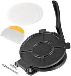 Pehtini 8 Inch Cast Iron Tortilla Press, Tortilla Maker, Heavy Duty Tortilla maker press, Flour Tortilla press, Tortilla press,Tortilla maker press（Include 100 Pcs Parchment Paper and a Dough Scraper)