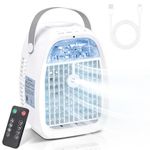 Portable Air Conditioner, 1100ML Mini Air Cooler with Remote Control, 4-in-1 Portable Air Cooler Fan, 3 Speeds, 2 Mist Modes, 1-4H Timer, 7 Colour LED, USB Cooling Fan for Bedroom Office Car Camping