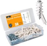 ALBO Self Drilling Drywall Anchor Set Hollow Wall with Screws 50 pcs. (White Anchor 25pcs + Screws 25pcs) Plastic Hollow Wall Anchors with Screws Drywall Anchors