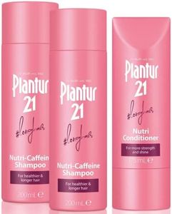 Plantur 21#longhair Shampoo and Conditioner Set for Naturally Long Hair | Nourishes and Repairs Stressed Hair | No Silicones | 2x Shampoo 200ml | 1x Conditioner 175ml